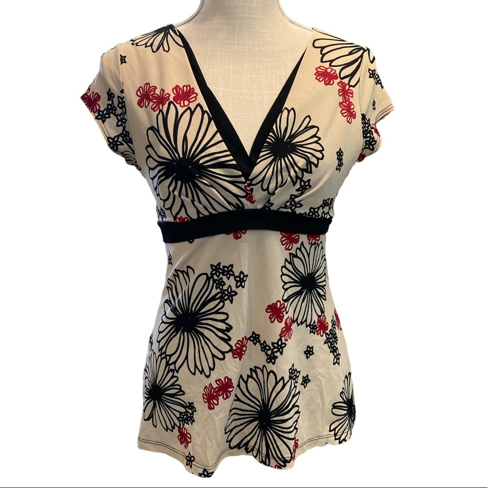 Mm Mm Mm Floral Tie Back Ladies Top